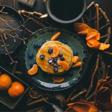 Livance s BIO Goji Himalyo, borůvkami a mandarinkami.